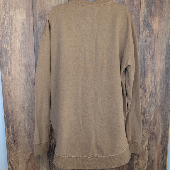 Royce Women's V-Neck Tan Oversized Sweatshirt XL                       W102 - Picture 4 of 10